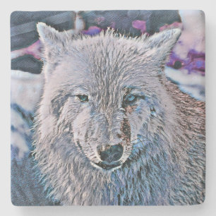 Posavasos De Piedra Toony Wolf blue