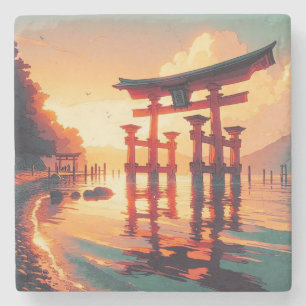 Posavasos De Piedra Torii de la luz creciente