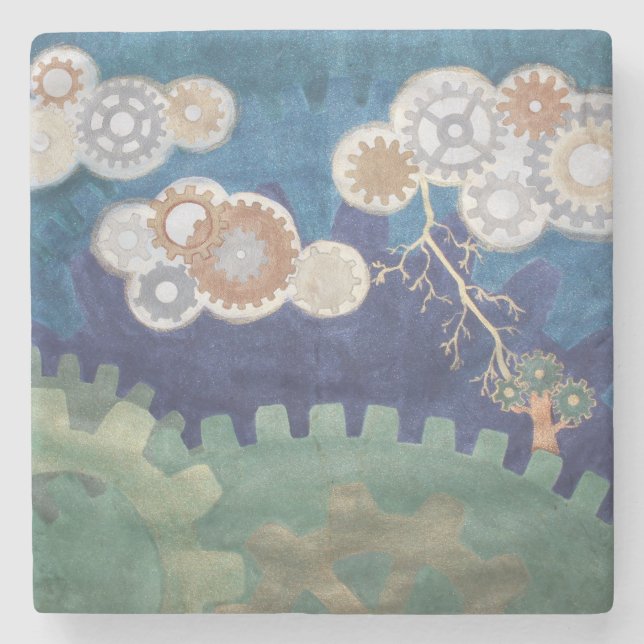 Posavasos De Piedra Tormenta de engranajes (Anverso)