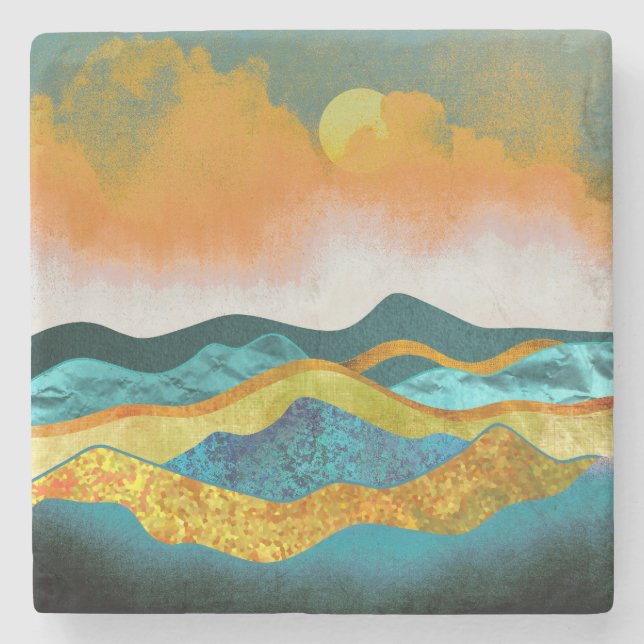 Posavasos De Piedra Tormenta de lluvia (Anverso)