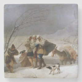 Posavasos De Piedra Tormenta de nieve en invierno (por Francisco Goya)