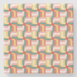 Posavasos De Piedra Tornillos geométricos coloreados abstractos