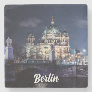 Posavasos De Piedra Torre de TV y Catedral de Berlín en Berlín, Aleman