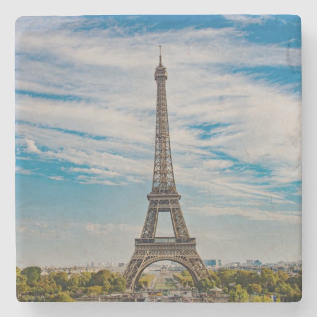 Posavasos De Piedra Torre Eiffel en París (Anverso)