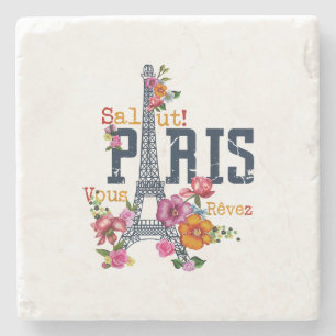 Posavasos De Piedra Torre Eiffel Paris Shirt Salut Flowt Paris Fra