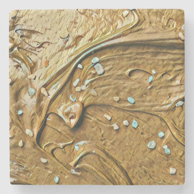 Posavasos De Piedra Torta de helado de chocolate fundida rociando (Anverso)