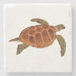 Posavasos De Piedra Tortuga de mar de Hawksbill