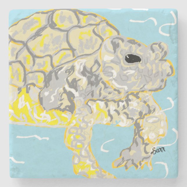 Posavasos De Piedra Tortuga marina de montaña (Anverso)