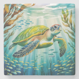 Posavasos De Piedra Tortuga Pintada