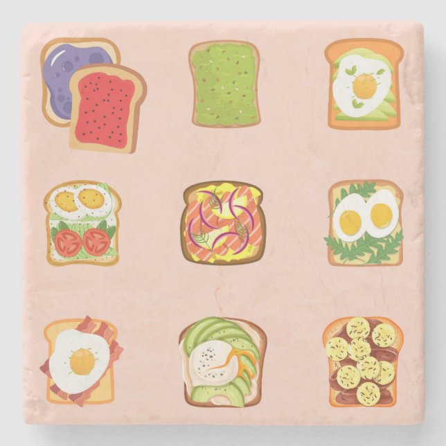 Posavasos De Piedra Tostada de Brunch (Anverso)