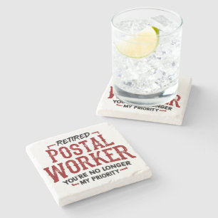 Posavasos De Piedra Trabajador Postal Jubilado Cartero Jubilación Cerá