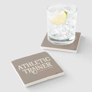 Posavasos De Piedra Trainer atlético de nombre personalizado