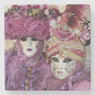 Posavasos De Piedra Traje de Carnaval púrpura, Venecia