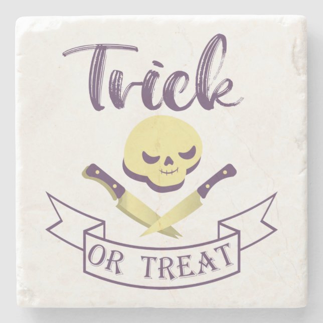 Posavasos De Piedra Trampa o trate los huesos cruzados de los cráneos  (Anverso)