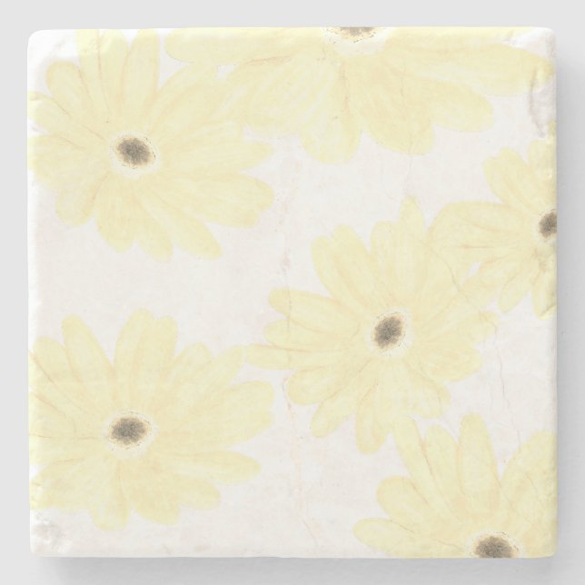 Posavasos De Piedra Tranquil Morning Yellow Flowers  (Anverso)