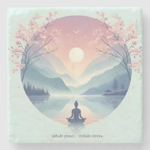 Posavasos De Piedra Tranquilizador arte de meditación natural