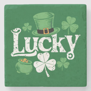 Posavasos De Piedra Trébol de la suerte día de San Patricio shamrock v