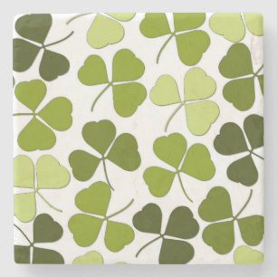 Posavasos De Piedra Trébol verde en una variedad de tonos