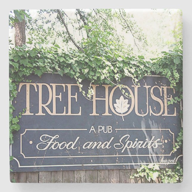 Posavasos De Piedra Tree House, Buckhead, Atlanta Landmark Coasters (Anverso)