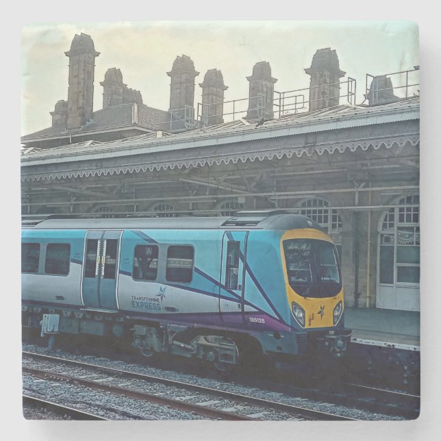 Posavasos De Piedra Tren azul claro (Anverso)