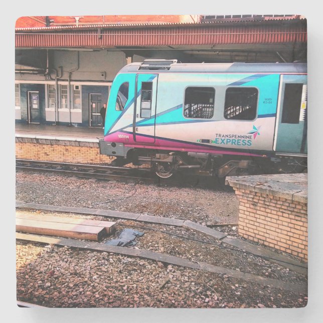 Posavasos De Piedra Tren azul claro (Anverso)