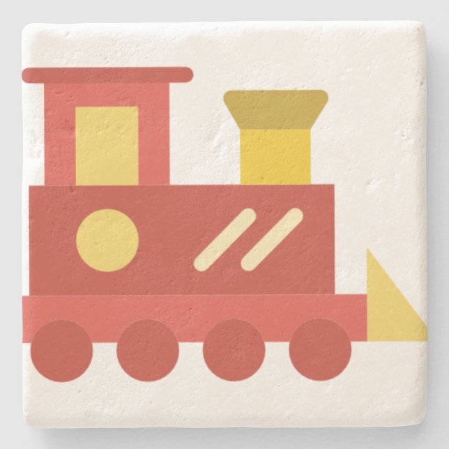 Posavasos De Piedra tren de juguete (Anverso)