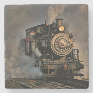 Posavasos De Piedra Tren de motor de vapor vintage