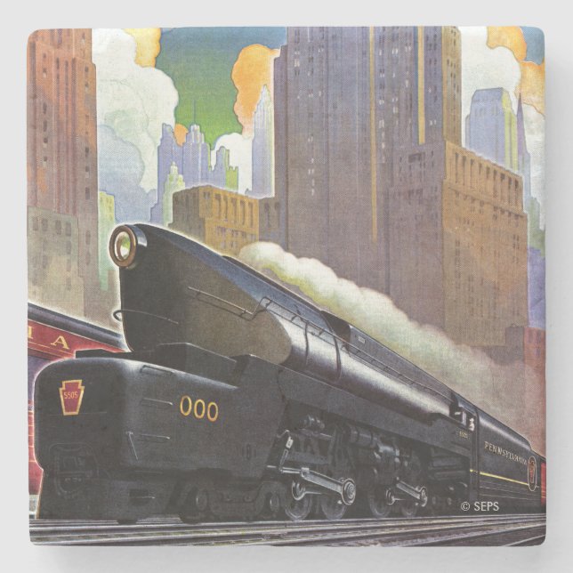 Posavasos De Piedra Tren de Pensilvania por desconocido (Anverso)