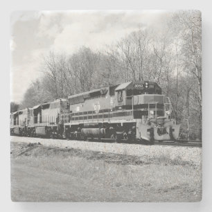 Posavasos De Piedra Tren primaveral B&W