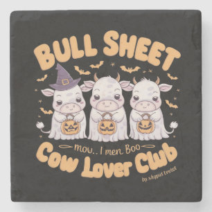 Posavasos De Piedra Tres adorables vacas fantasmas vestidas para Hallo
