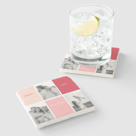 Posavasos De Piedra Tres fotos | Feliz Día de San Valentín