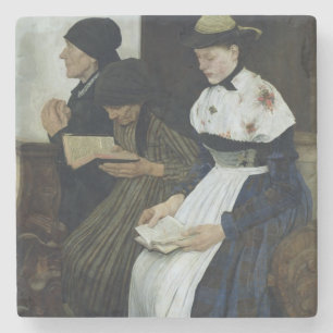 Posavasos De Piedra Tres mujeres en la iglesia, 1882
