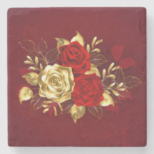 Posavasos De Piedra Tres Rosas Joyas