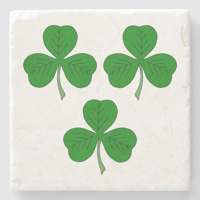 Posavasos De Piedra Tres Shamrock (Anverso)