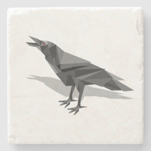 Posavasos De Piedra Triángulos Gris Gris Geométricos Raven