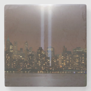 Posavasos De Piedra Tributo del World Trade Center en luz en Nueva
