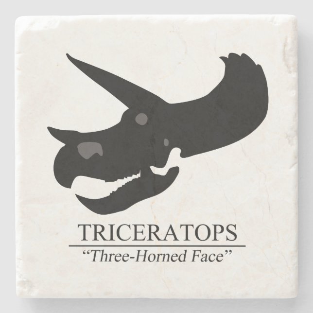 Posavasos De Piedra Triceratops Skull (Anverso)
