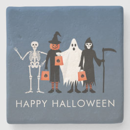 Posavasos De Piedra Trick or Treaters Halloween en español