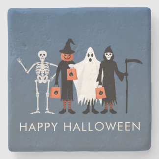 Posavasos De Piedra Trick or Treaters Halloween en español