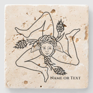 Posavasos De Piedra Trinacria siciliano su nombre o texto