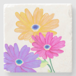 Posavasos De Piedra Trio of Joy: Bright Floral 