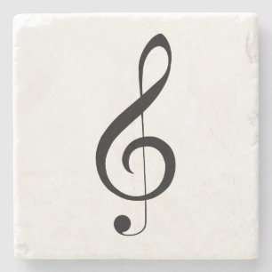 Posavasos De Piedra Triple Clef Musical Note,