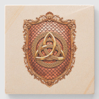Posavasos De Piedra Triquetra Místico Heraldico