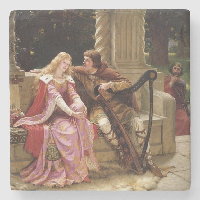 Posavasos De Piedra Tristan and Isolde (Romance medieval) (Anverso)