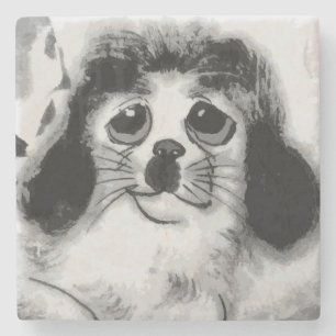 POSAVASOS DE PIEDRA TRISTE PERRO