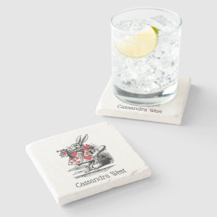 Posavasos De Piedra Trompetista Conejo Blanco Alice Adv en Wonderland