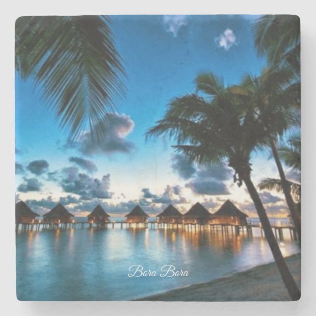 Posavasos De Piedra Tropical Bora Bora (Anverso)