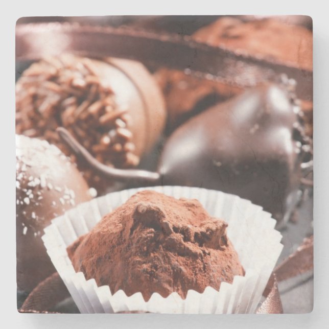 Posavasos De Piedra Trufas de chocolate (Anverso)