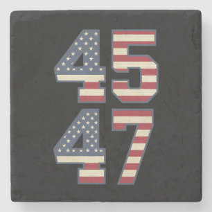 Posavasos De Piedra Trump 2024 Presidente 45 47 América EEUU Vintage