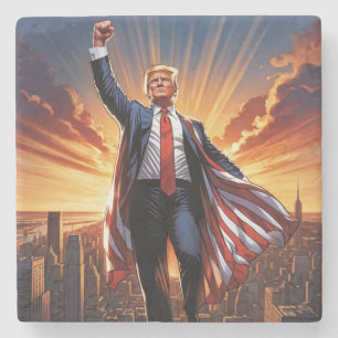 Posavasos De Piedra "Trump, los superhéroes americanos"
